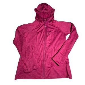 90 Degree By Reflex Pink Heathered Full Zip Hoodie Jacket‎ Women's Size L